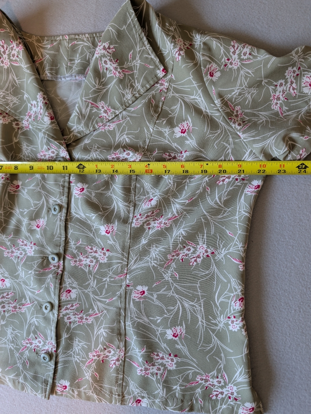 Floral Collared Blouse Button Down Cottage Prairie Vintage Inspired Sz M Petite image 8